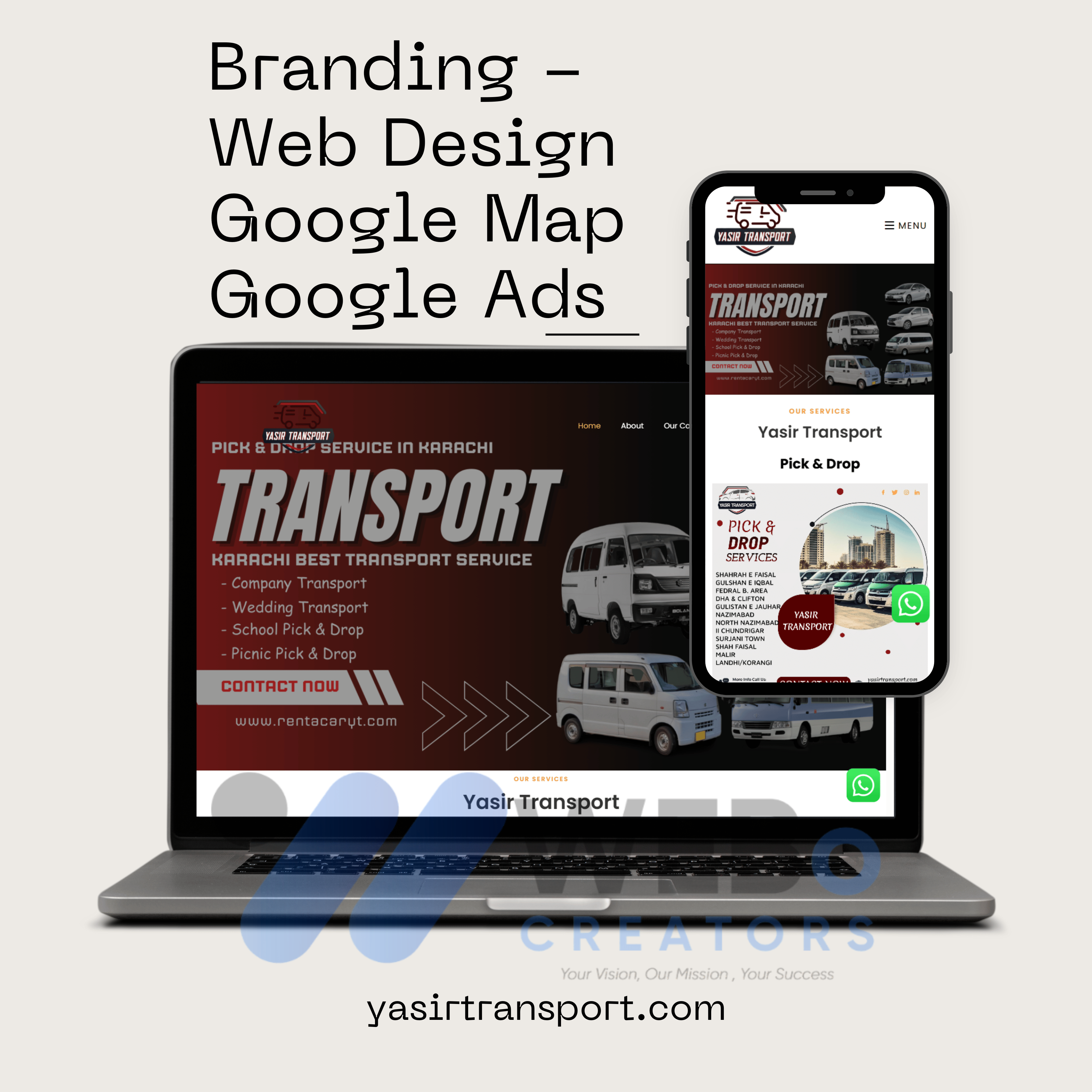 Yasir Transport - Google Ads, Website Design, SEO, Google Map Optimization
